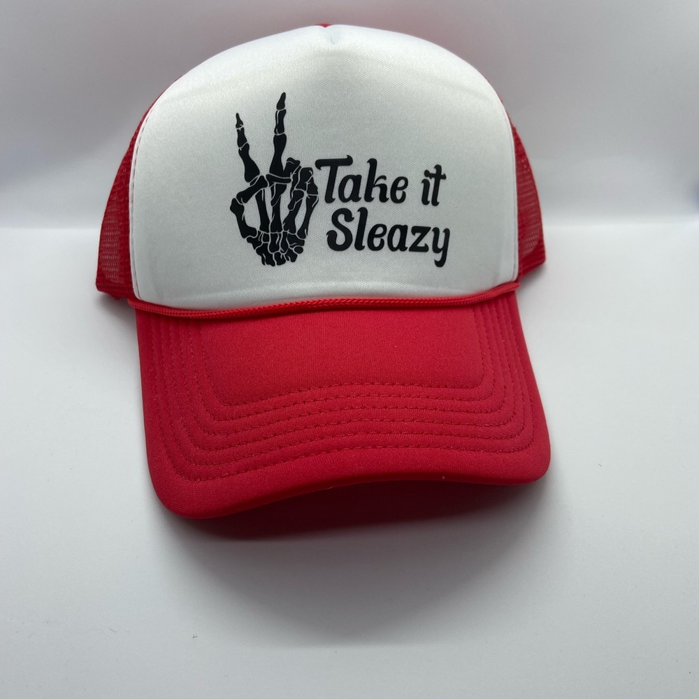 Take it sleazy funny foam front trucker hat